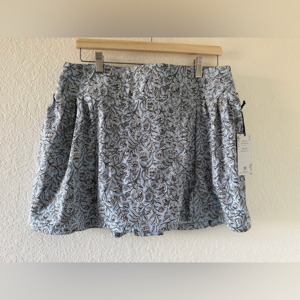 Women’s Lauren Ashley Floral Patterned Blue Skort Size-L - Picture 7 of 8